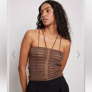 NAKD Crochet Brown Top